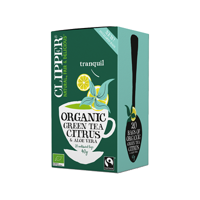 Clipper zielona herbata z cytryną i aloesem 20 saszetek