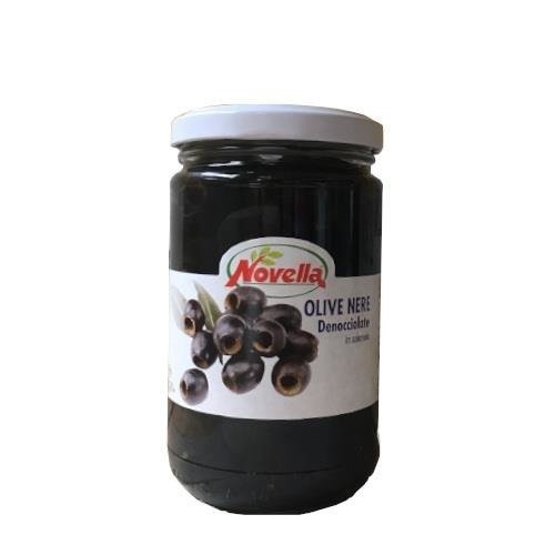 Novella Olive Nere Denocciolate -  314 ml oliwki czarne drylowane w solance